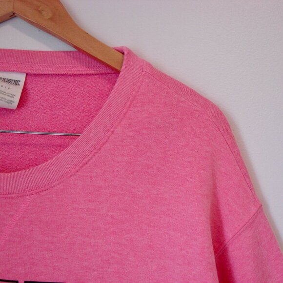 PINK Victoria's Secret Pink Logo Crew Sweatshirt Top Long Sleeve Size Small - Picture 4 of 11